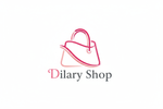silueta de cartera rosado con nombre de dilary shop